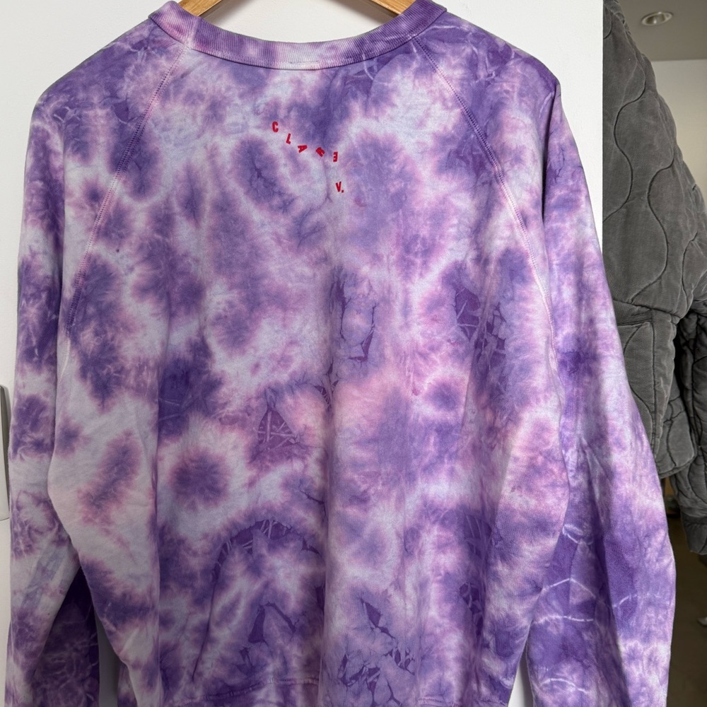 Brand New Claire V Poppy Tie Dye XL Crew Neck Sweater purple SO SOFT ๐ - Picture 9 of 13